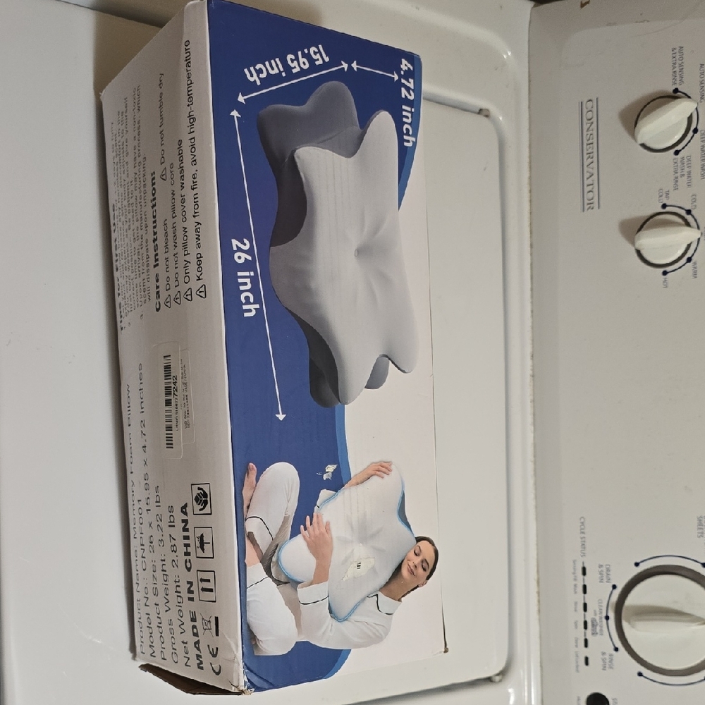 Memory Foam Pillow - White and Gray
